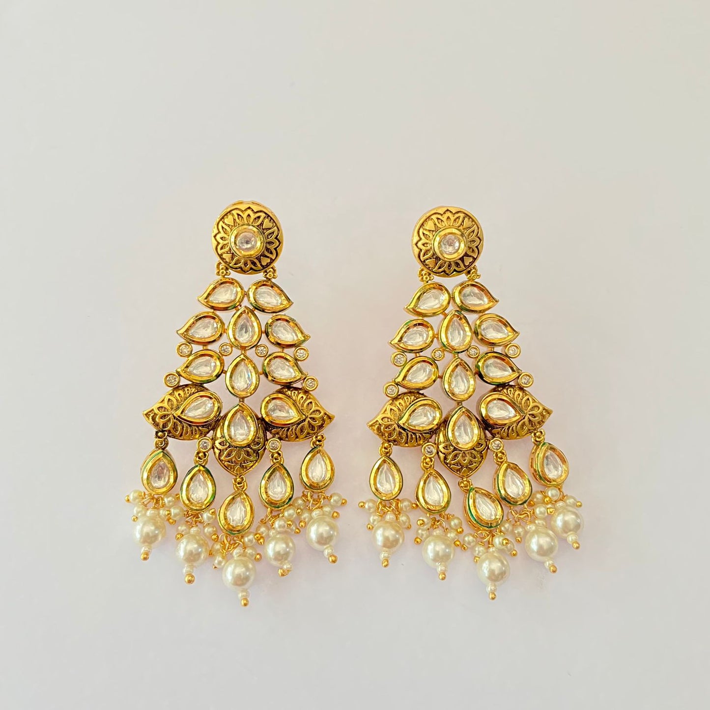 Polki Gold Plated Earring