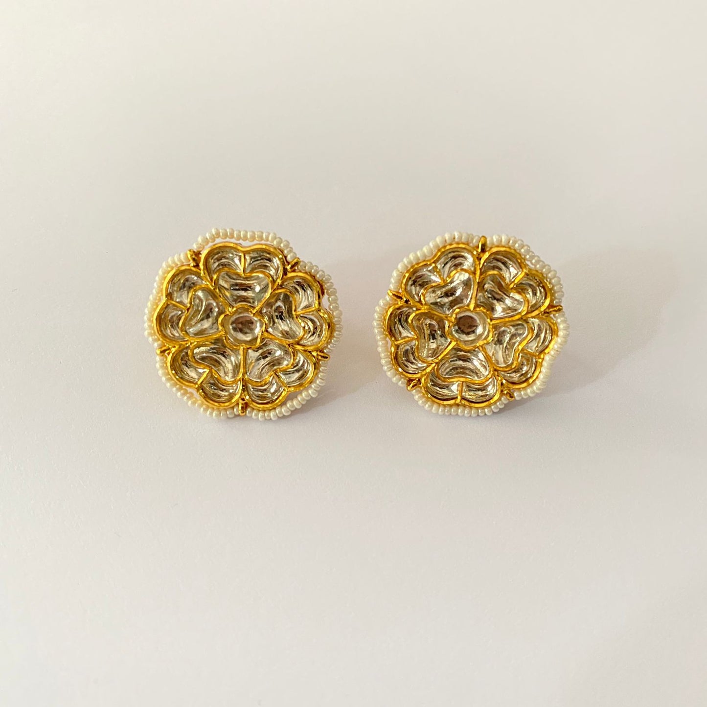 Small Floral Kundan  Stud Earring