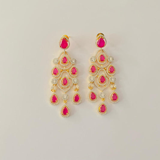 Ruby Diamond Classic party wear Earring