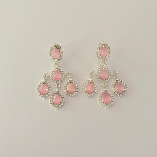 Rose Quartz Diamond Classic Earring