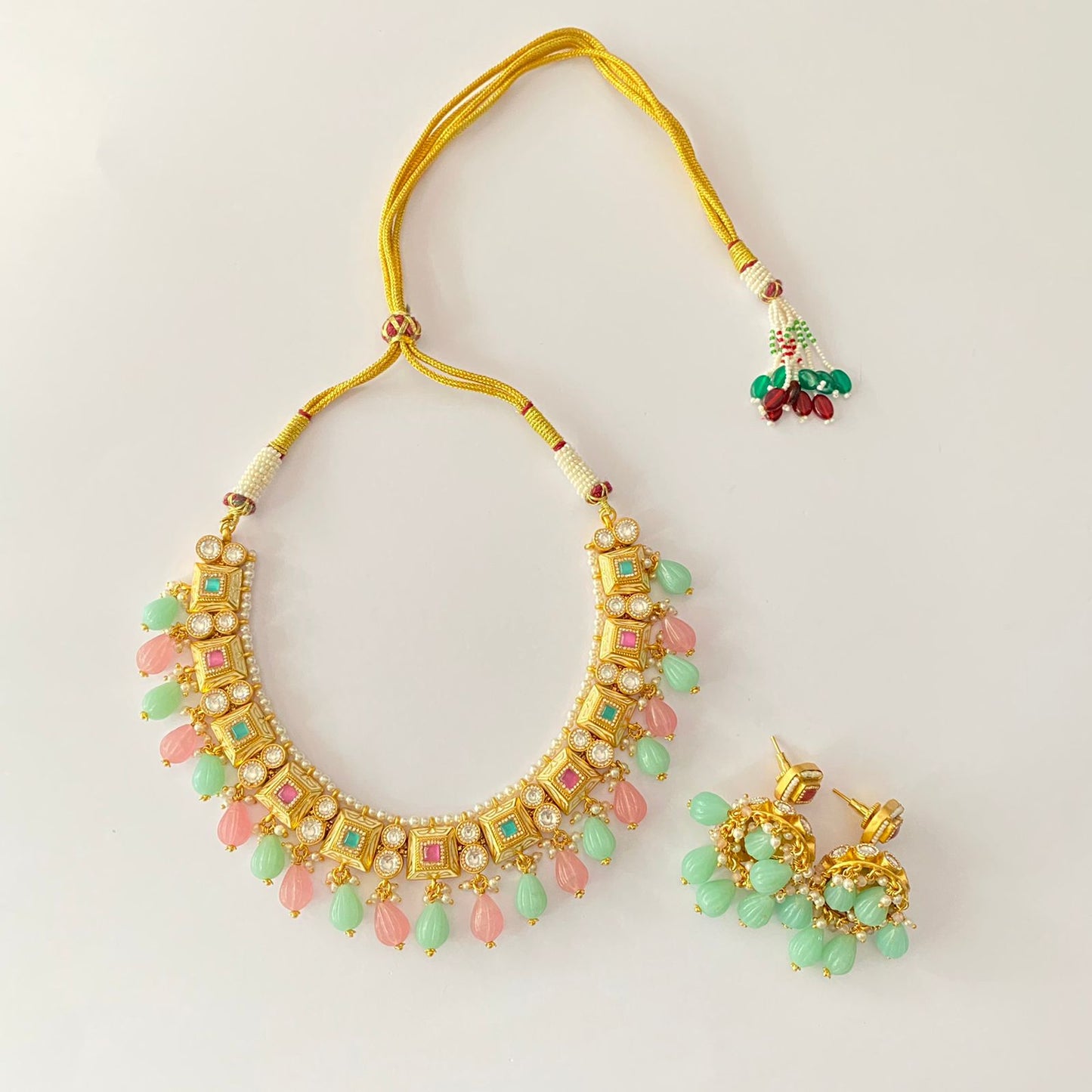 Gold Plated Polki Necklace Set