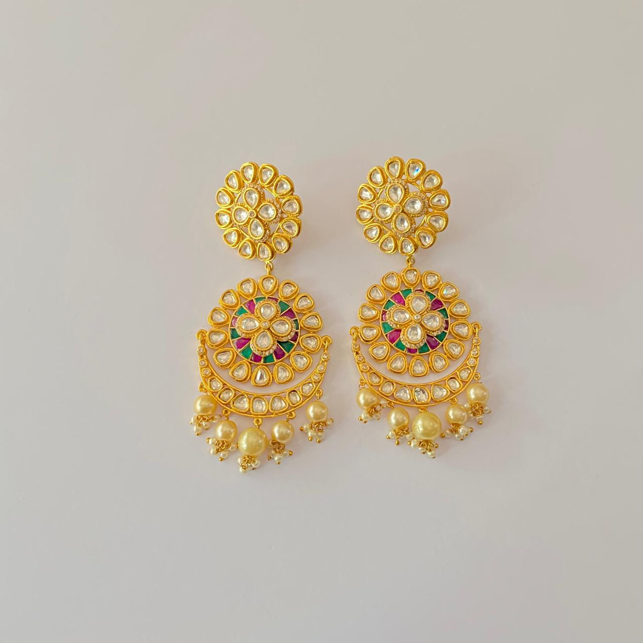 Kundan Gold Plated Floral design Earring