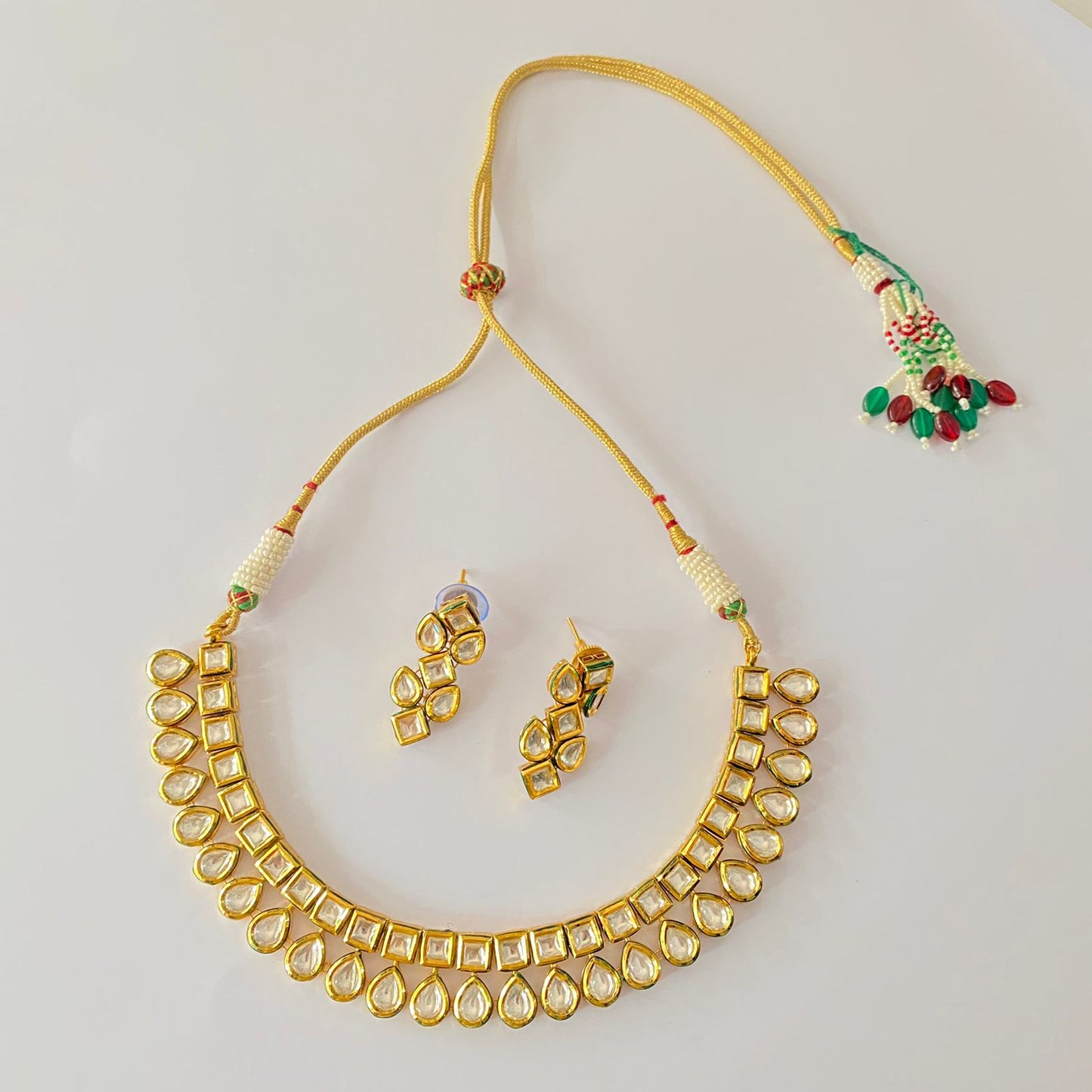 Gold Plated Kundan Necklace Set