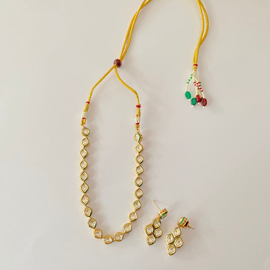 Kundan Single Line Necklace