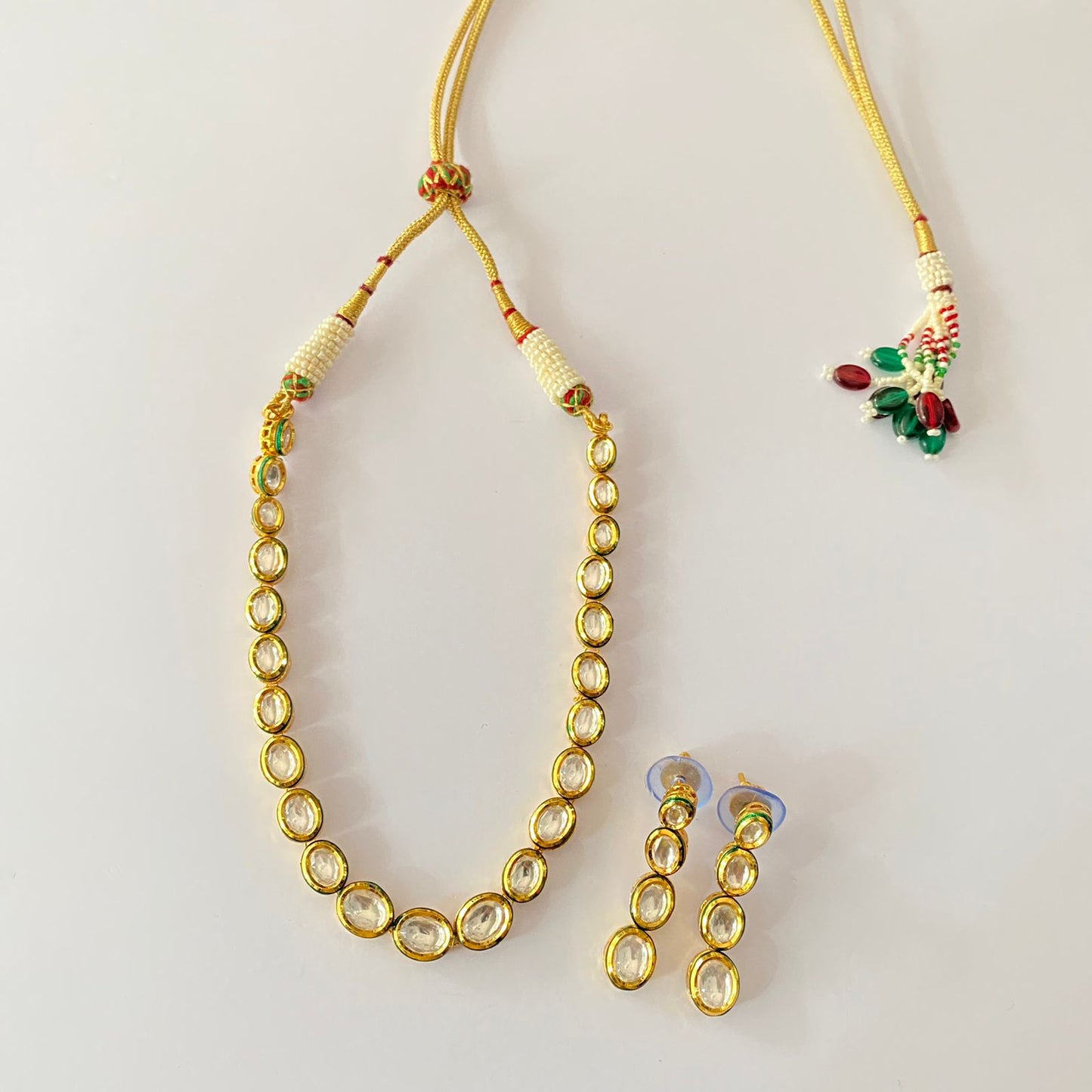 Single Line Kundan Necklace Set