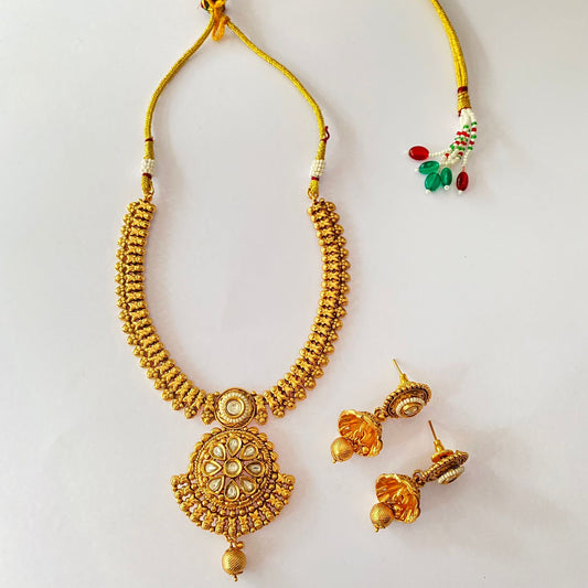 Gold Plated Temple Necklace Set