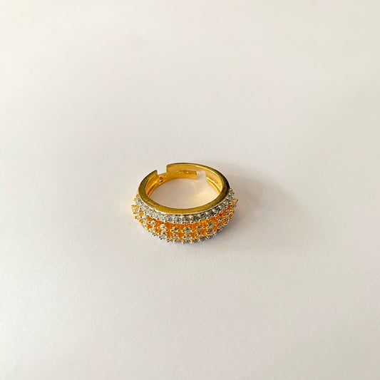 Gold Plated Band Diamond Ring