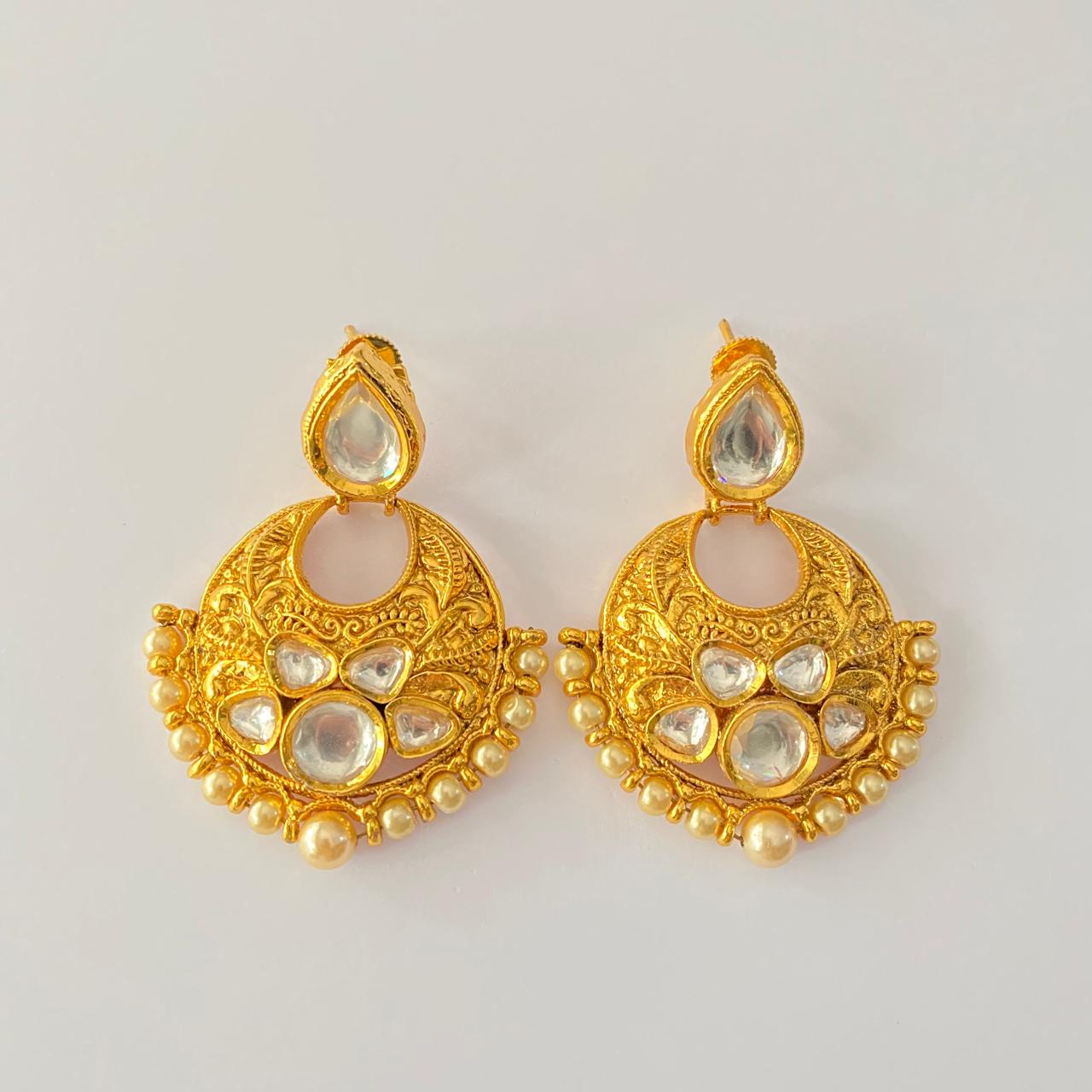 Gold Plated Polki Earring