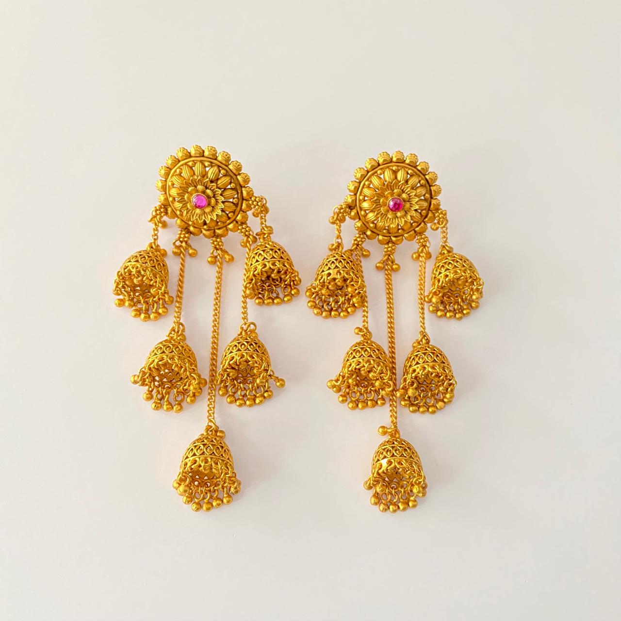 Gold Plated Jhumka Design Earring