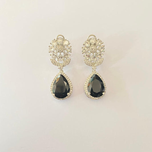 Black Diamond with back clip Classic Earring