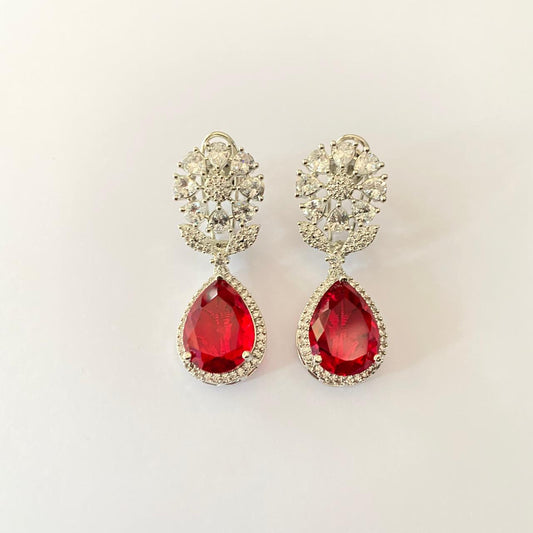 Ruby Diamond with Black clip Classic Earring