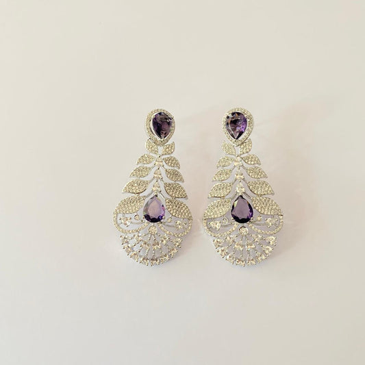 Amethyst Diamond classic Earring