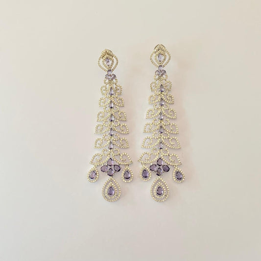 Amethyst Diamond Long classic Earring