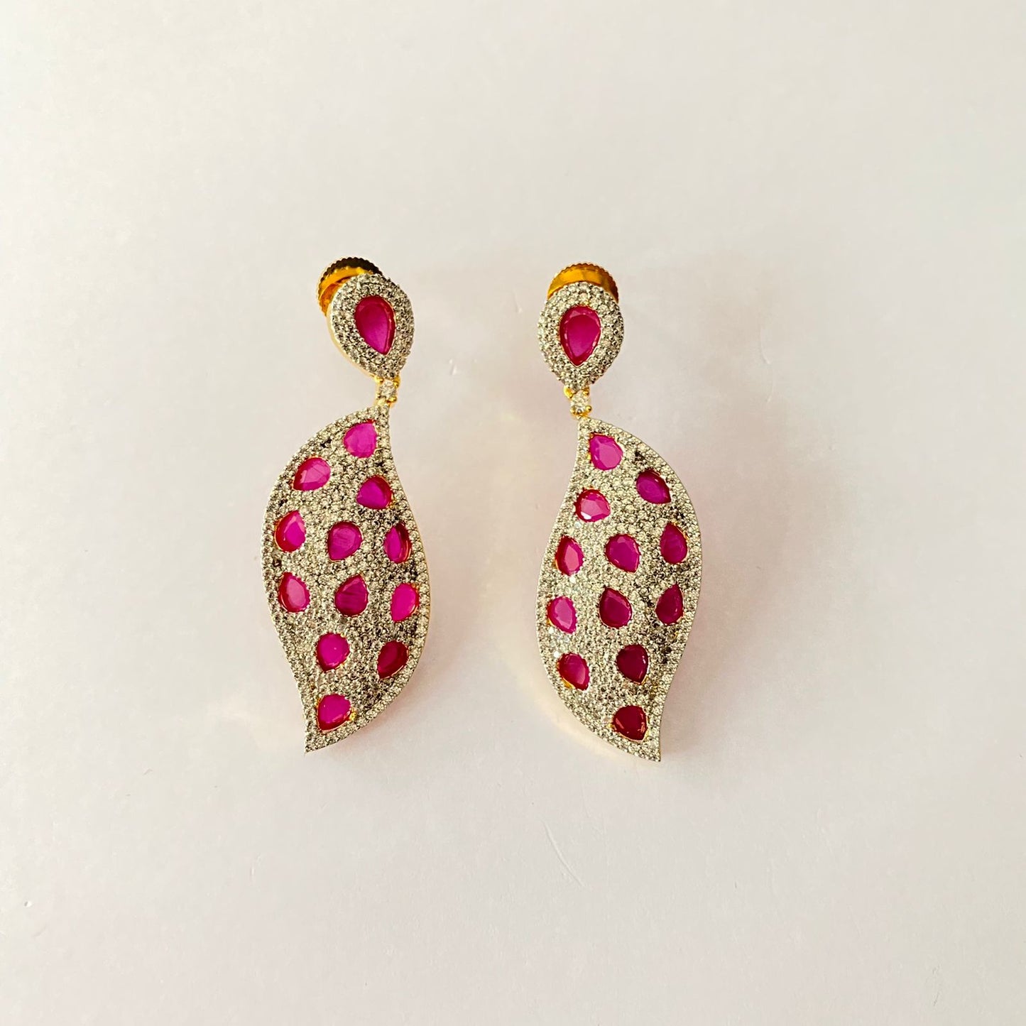 Ruby Gold Plated Earring