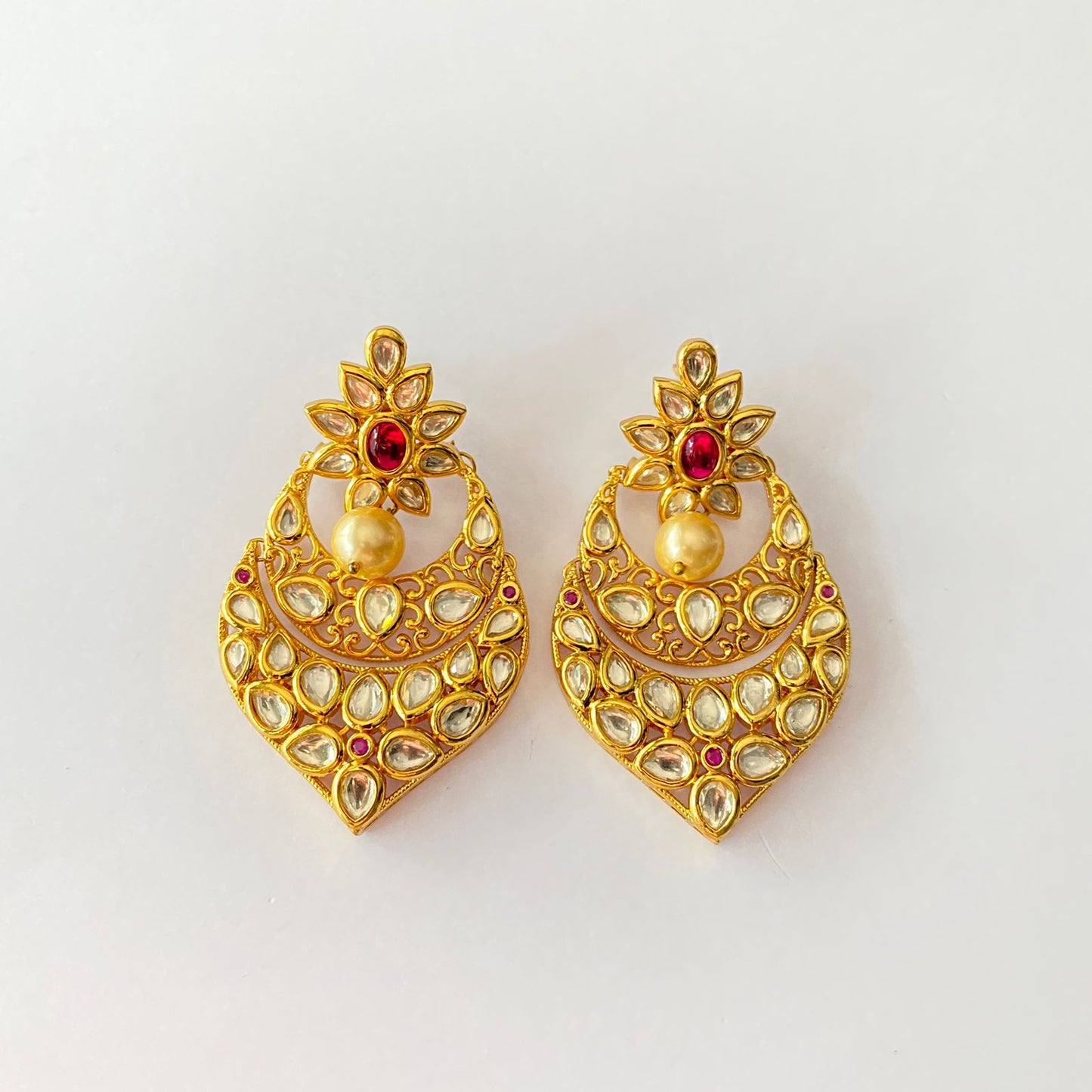 Gold Plated Polki Earring