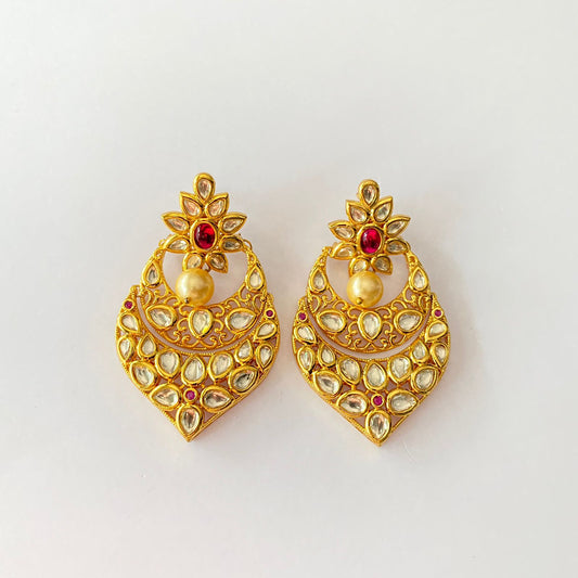 Gold Plated Polki Earring