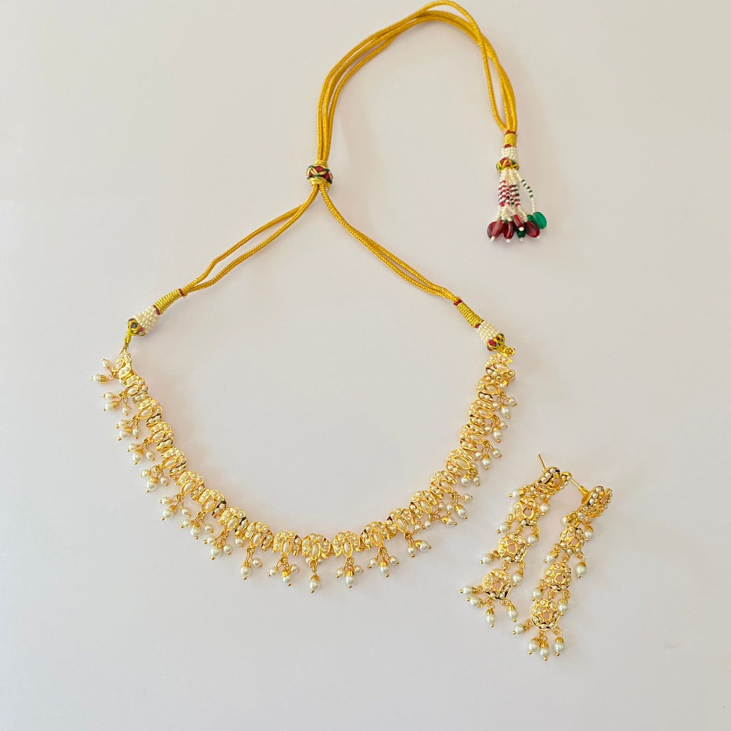 Gold Plated Jadau Necklace Set