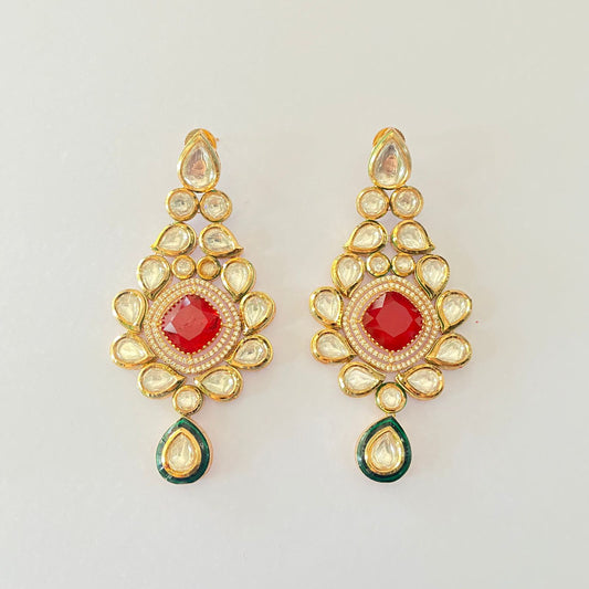 Ruby Stone kundan Dangler Light Weight  Earring