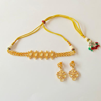 Gold Plated Polki Necklace set