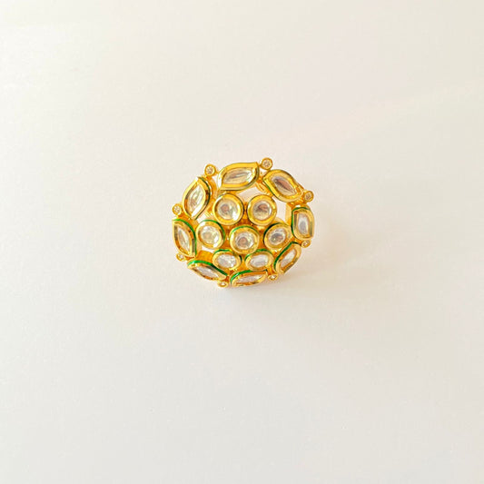 Ethnic Kundan Adjustable Big Ring