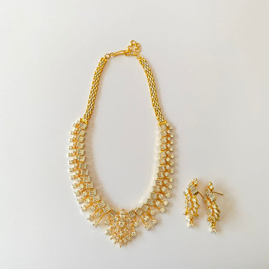 Diamond Gold Plated Necklace Set