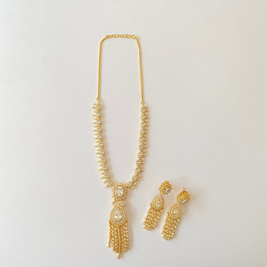 Gold Plated Diamond Necklace Set