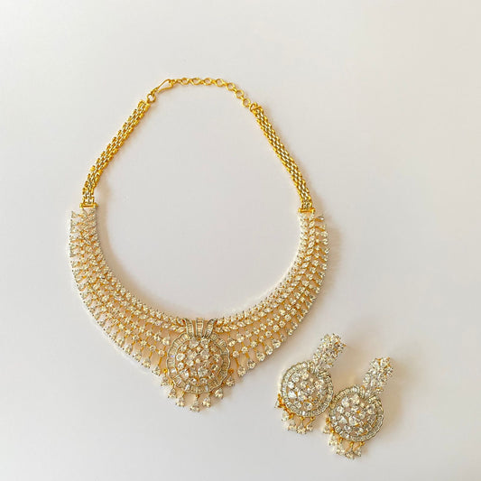 Diamond Gold Plated Necklace Set