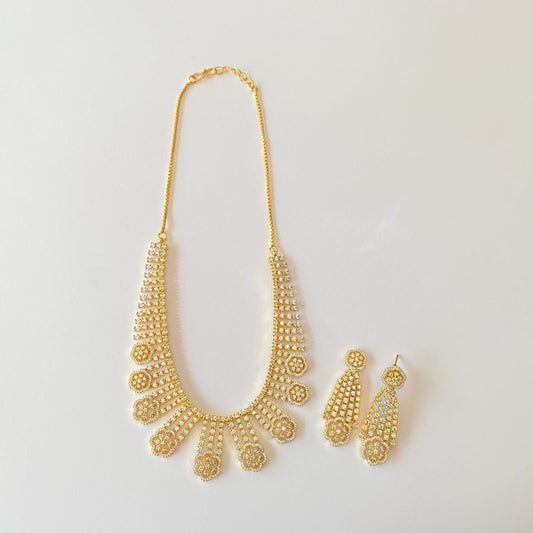 Diamond Gold Plated Necklace Set