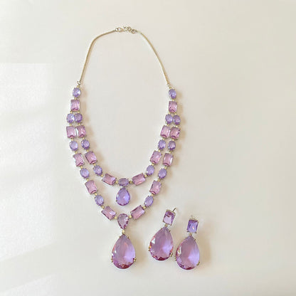 Silver Plated Light Color Necklace Set