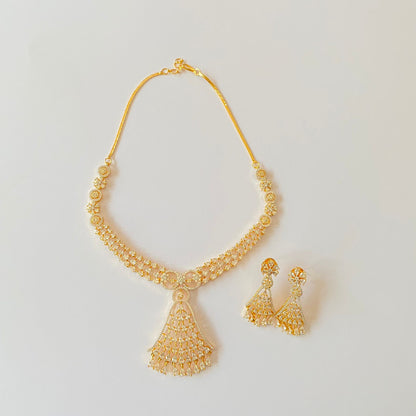 Diamond Gold Plated Necklace Set