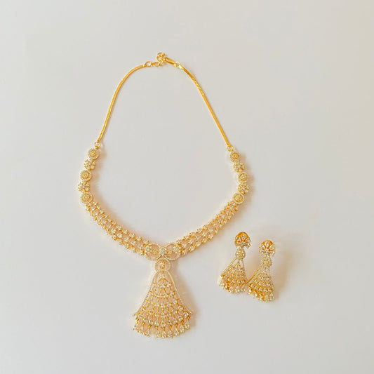 Diamond Gold Plated Necklace Set