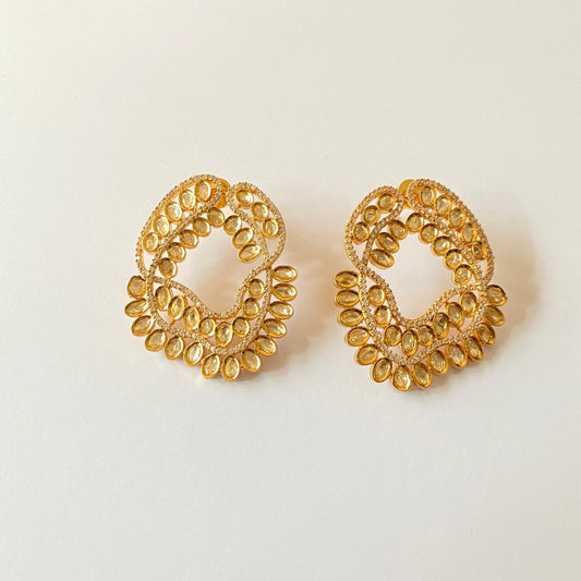 Polki Gold Plated Latest Design Earring