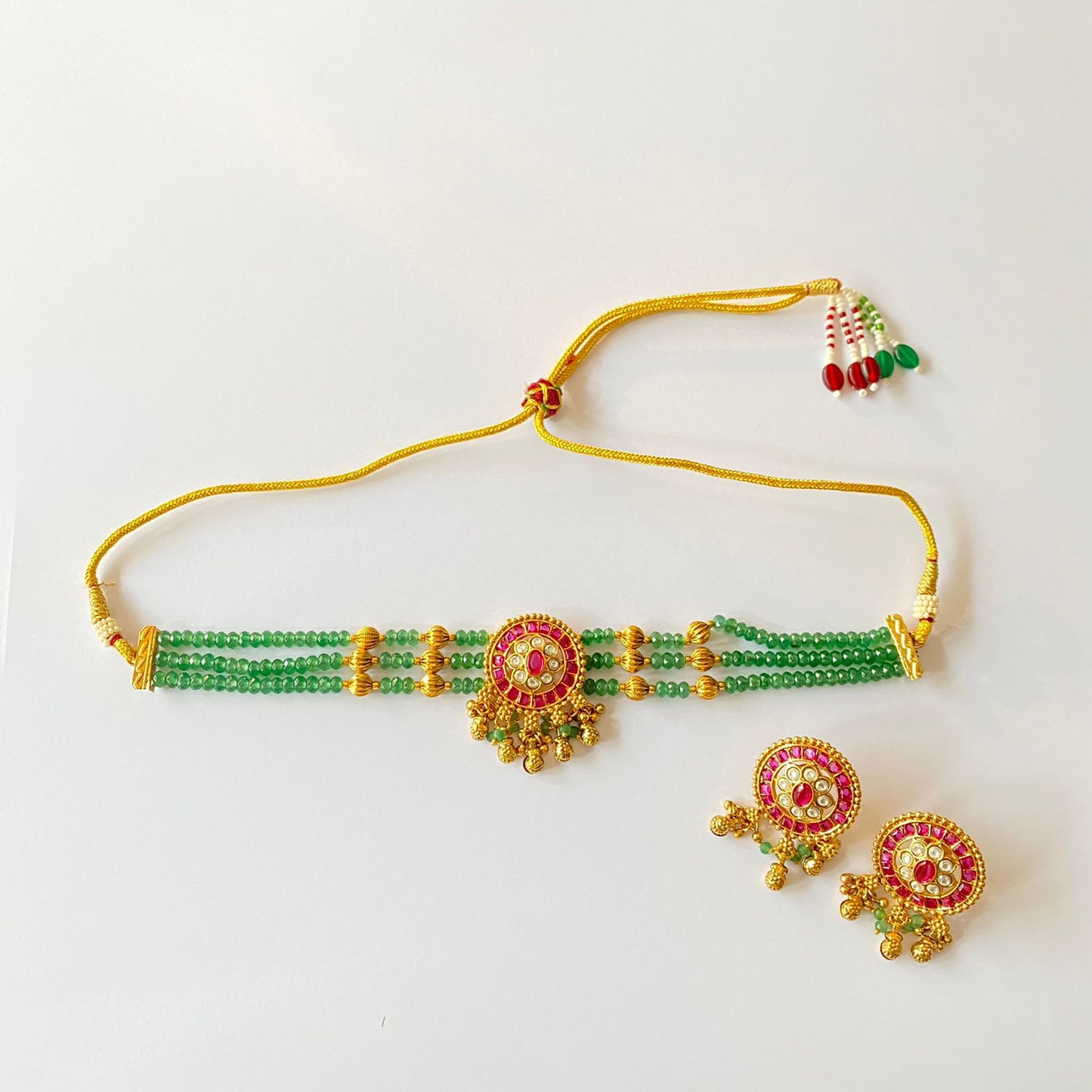 Gold Plated Green Choker Set