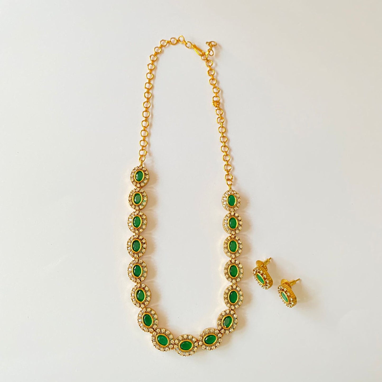 Green Stone Necklace Set