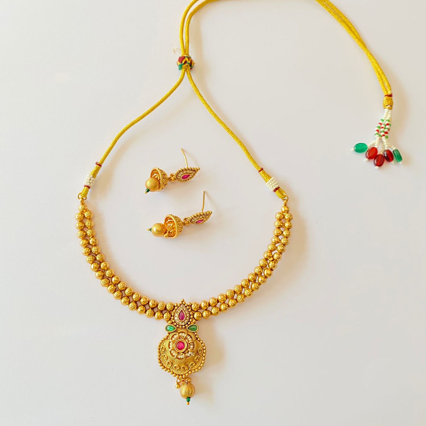 Gold Plated Temple Necklace Set