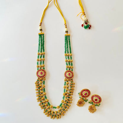 Green Gold Plated Necklace Set