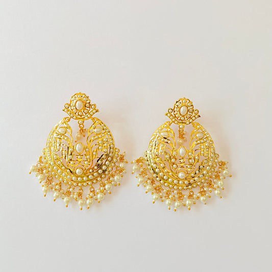 Gold Plated Jadau Earring