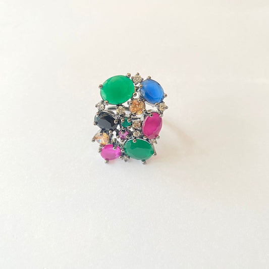 Multi Stone Victorian  Western Ring