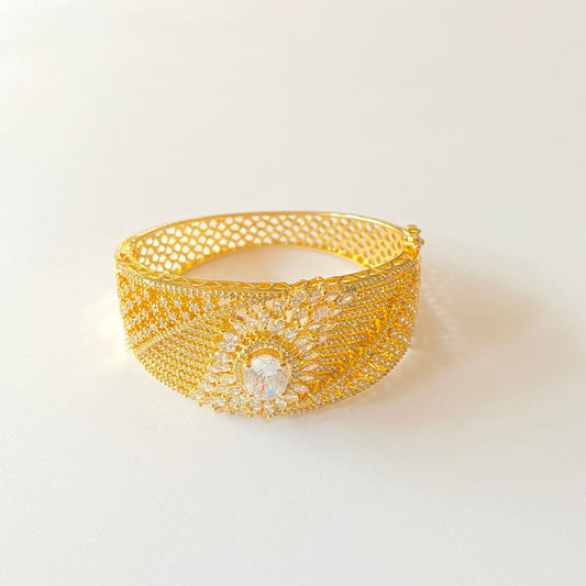 A.D Stone Gold Plated Broad Bracelet