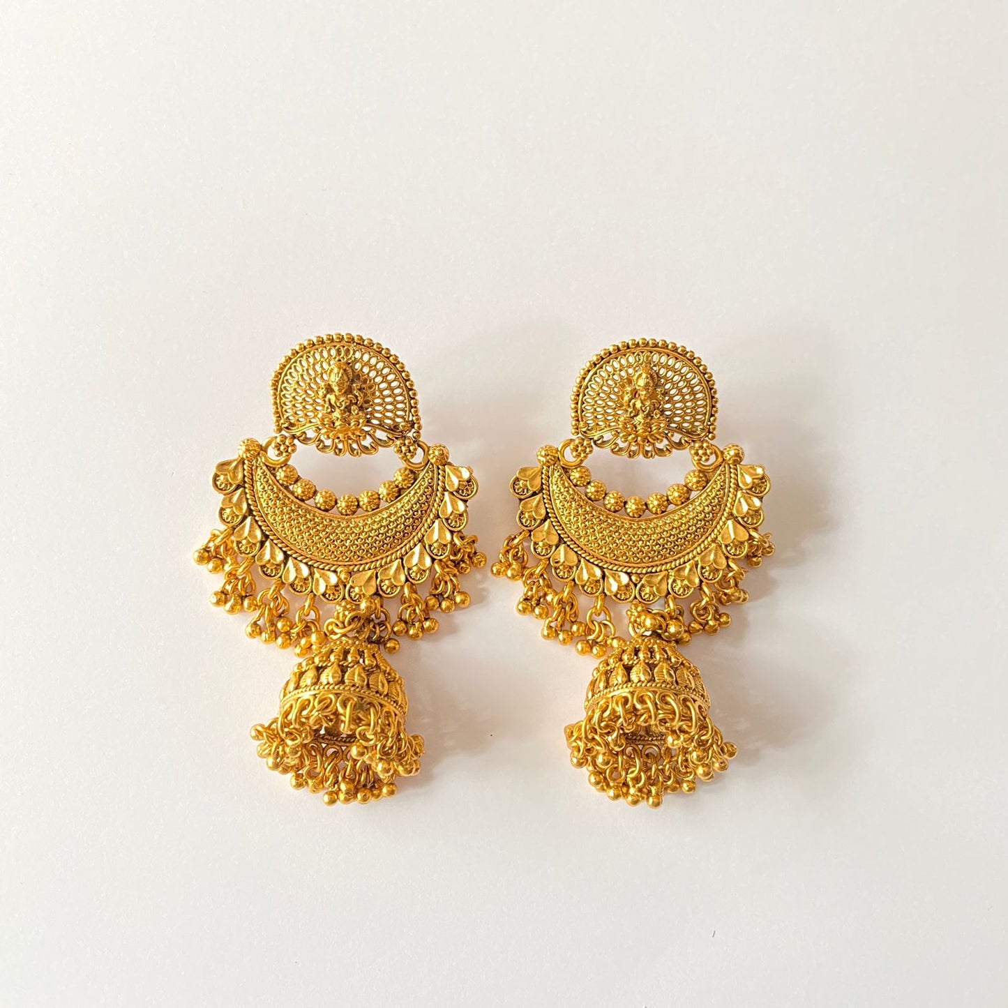 Gold Plated Laxmi Jhumka Earring