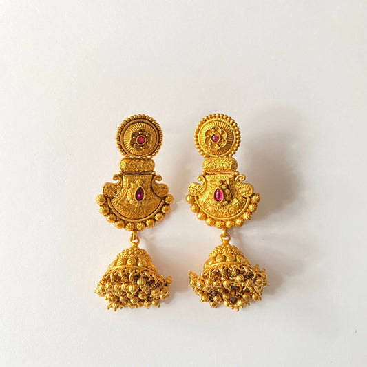 Gold Plated Long Jhumka Earring