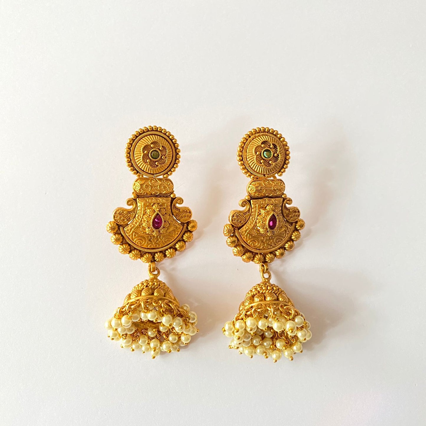 Gold Plated Jhumka Drop Pearl Earring