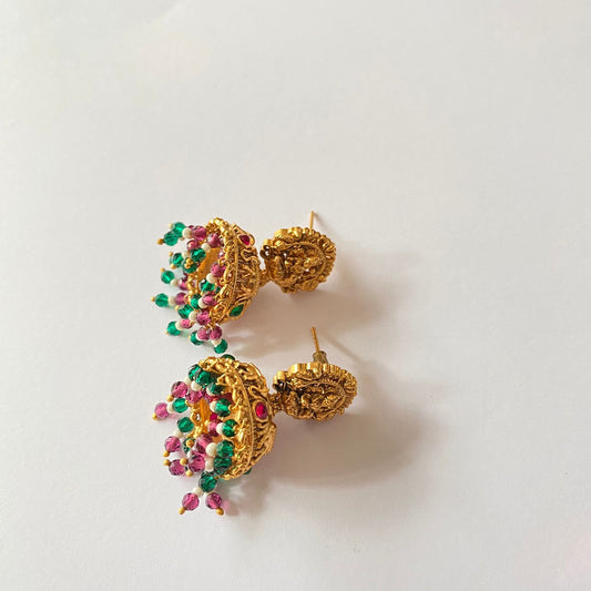 Gold Plated Laxmi Drop Multi Jhumka