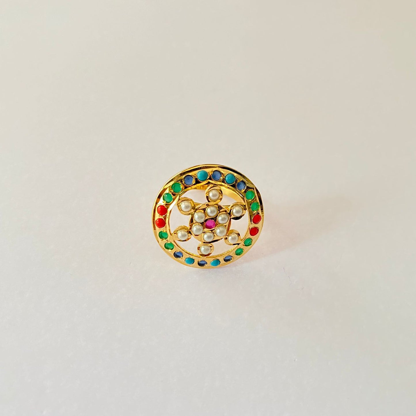 Gold Plated Multi Jadau Ring