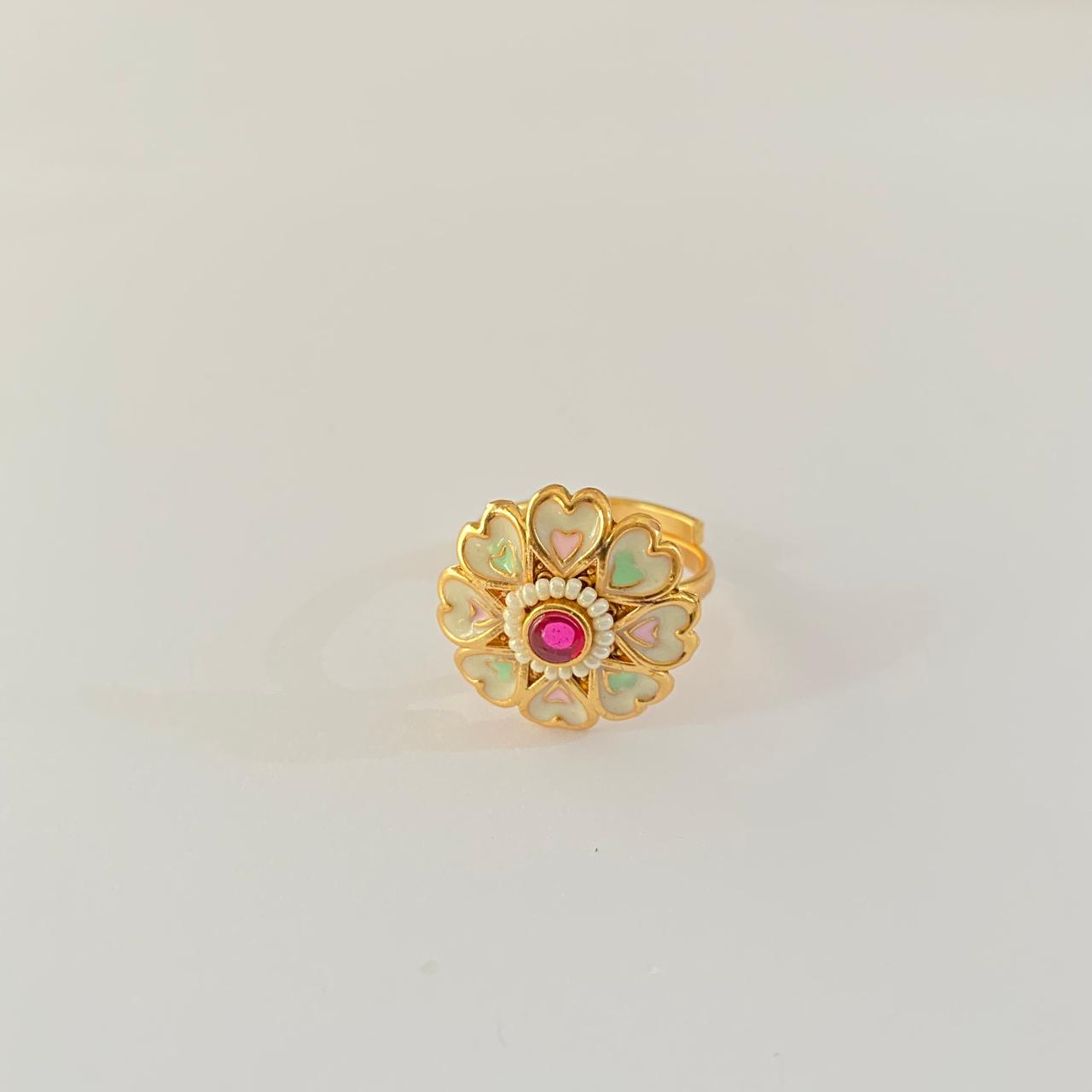 Gold Plated Ring Floral latest Design Ring