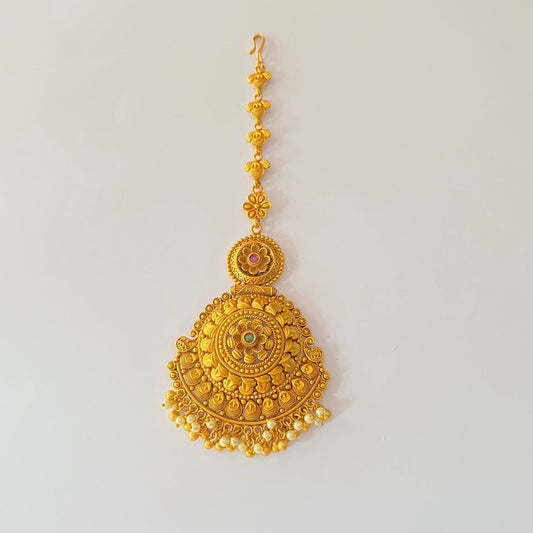 Traditional antique Gold Plated  big mangtika