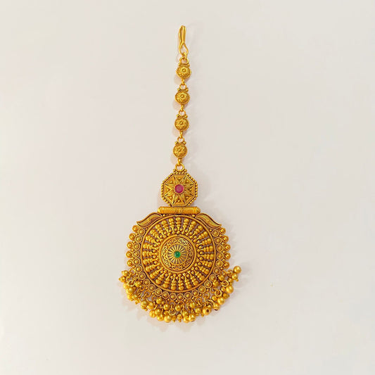 Traditional Antique  Gold Plated Big Mangtika