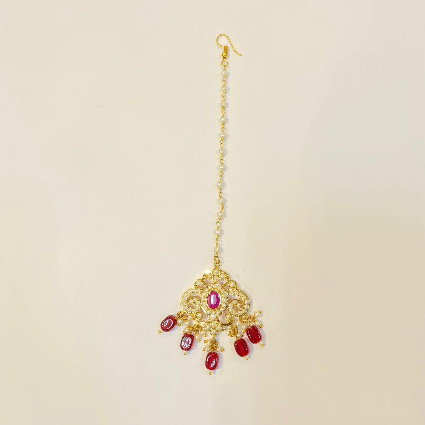 Red Ruby Stone Jadau mangtika