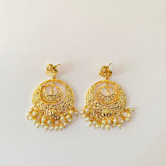 Gold Plated Jadau Earring