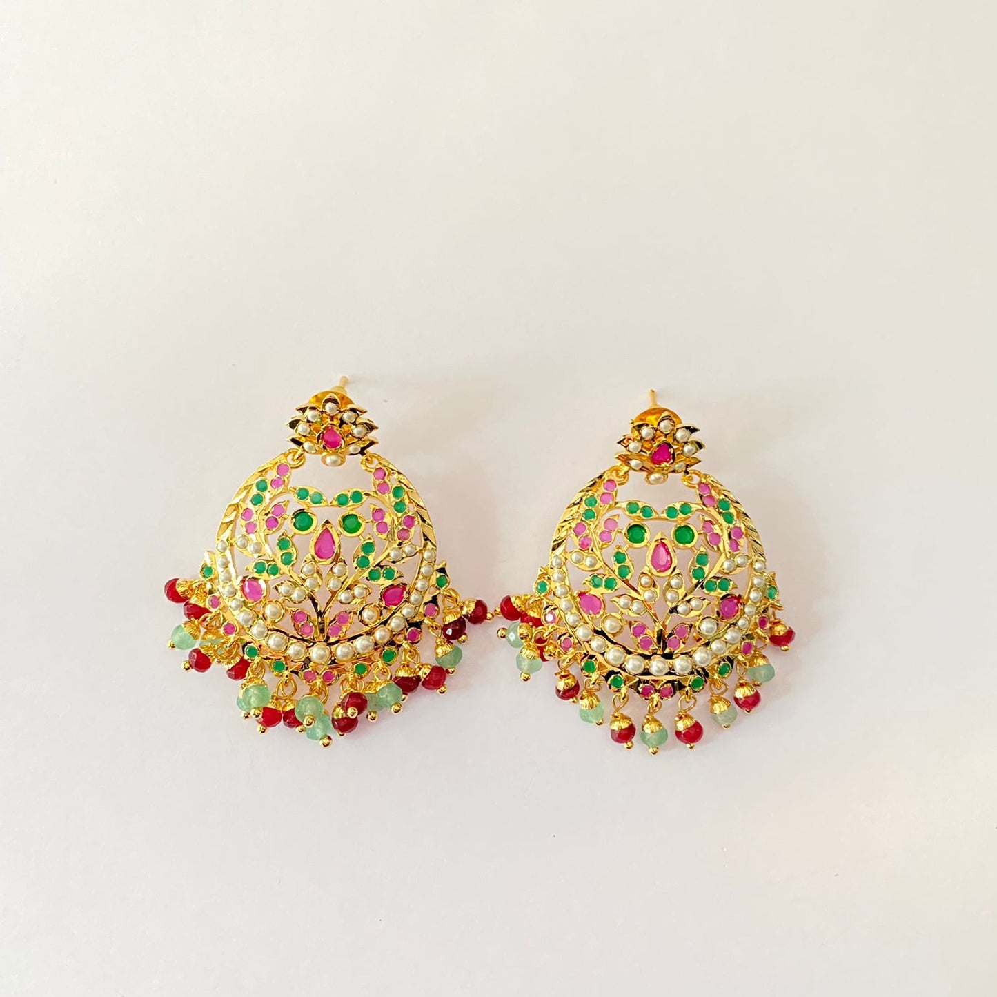 Multi Jadau Gold Plated Earring